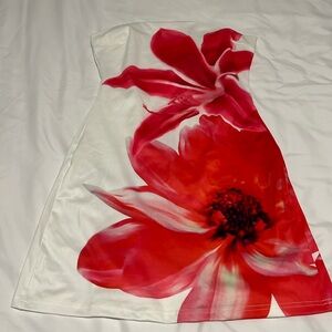 Women’s size M white and pink floral mini dress tube